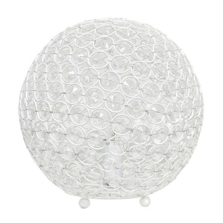 ELEGANT GARDEN DESIGN Elegant Designs LT1067-WHT 10 in. Elipse Crystal Ball Sequin Table Lamp; White LT1067-WHT